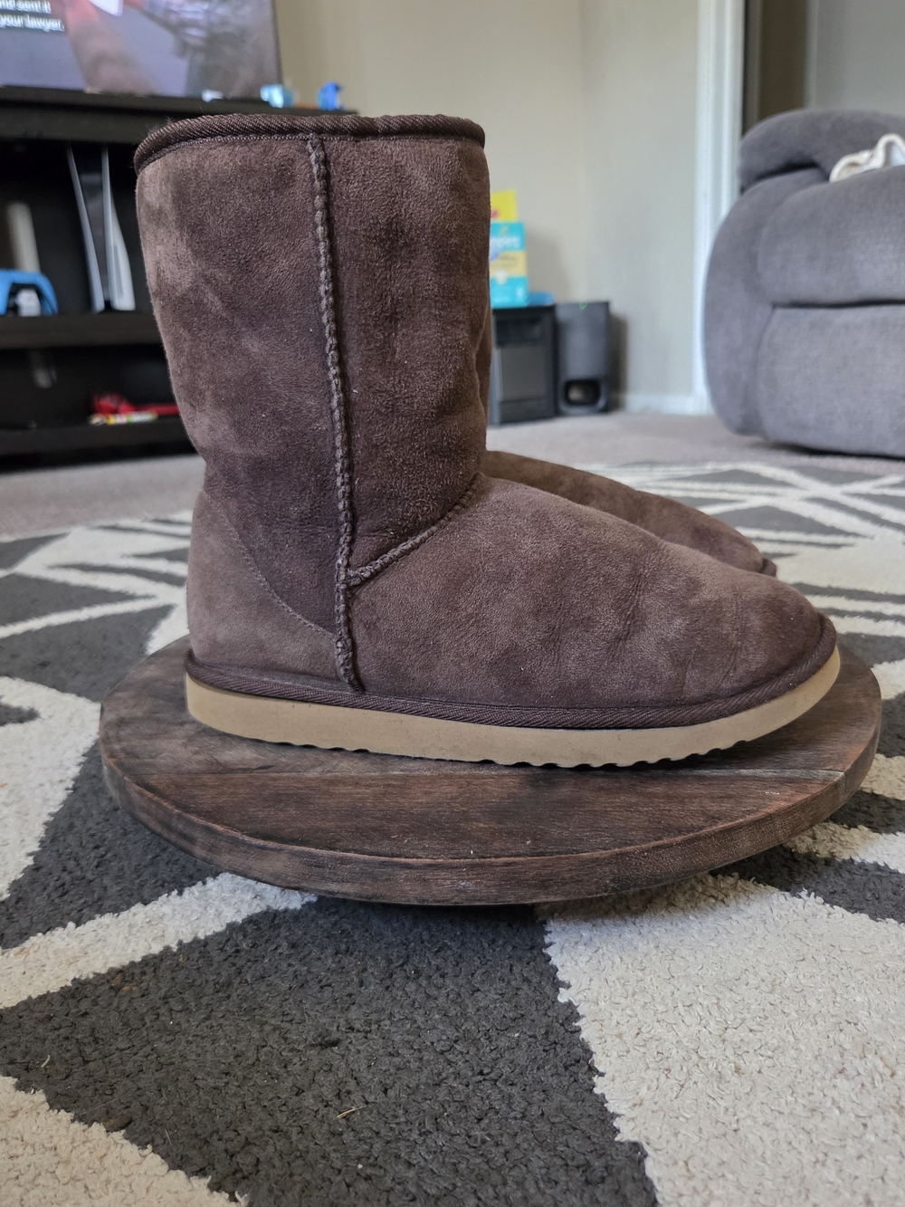 UGG Classic Tall Brown Suede Sheepskin Boots Women’s Size 8